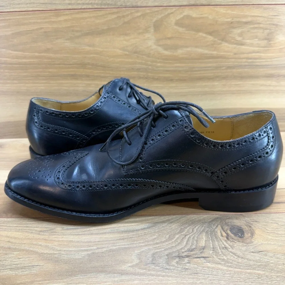 Cole Haan Wingtip Oxfords Mens 11 M Black‎ Leather Dress Shoes